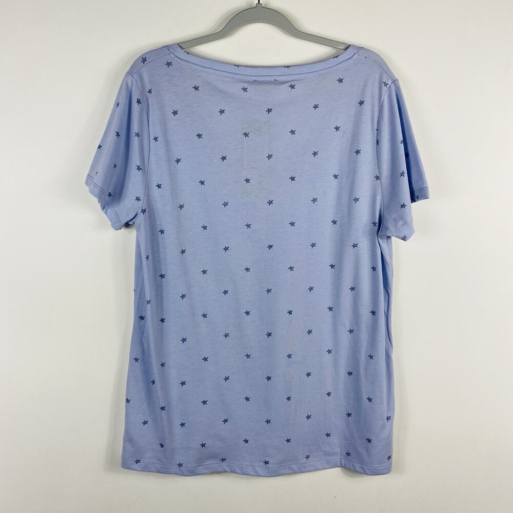Splendid T-Shirt XL Purple Tee Top Stars Print V-Neck Short Sleeve - Picture 2 of 7